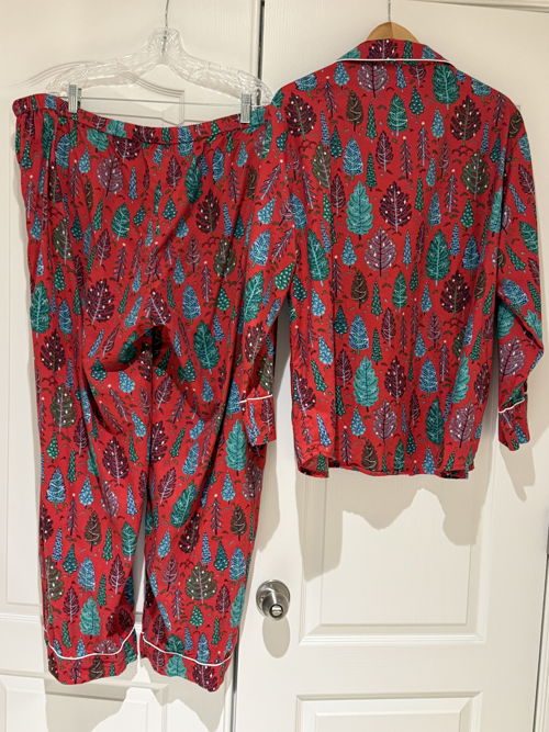 Twinkling Trees - Flannel Long PJ Set - Ruby - $50.00 | reFRESH