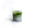 Iced black sesame matcha latte