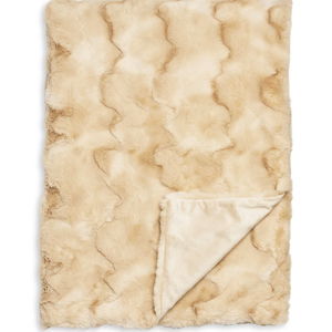 Hudson Park Collection Marble Faux Fur Throw - Tan Color
