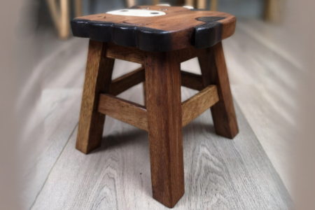 Kids Chair Wooden Stool Animal COW Theme Children’s Chair and Toddlers Stepping Stool - Image 7