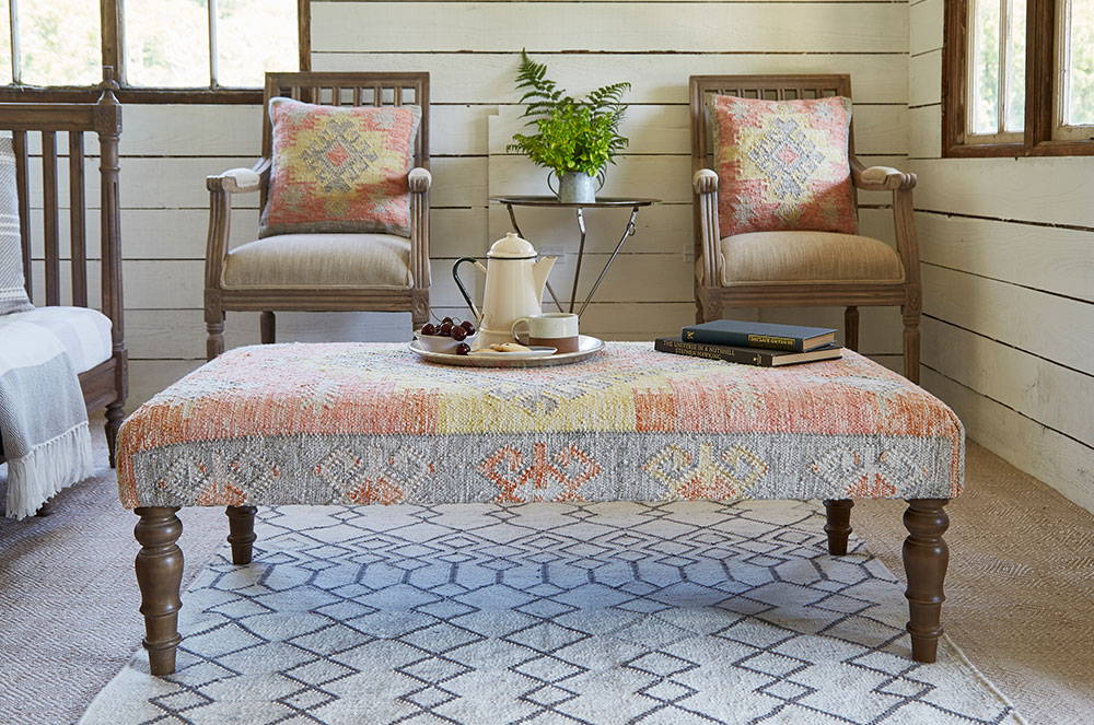 Nomad Tarifa Ottoman with Medina Tangier Rug