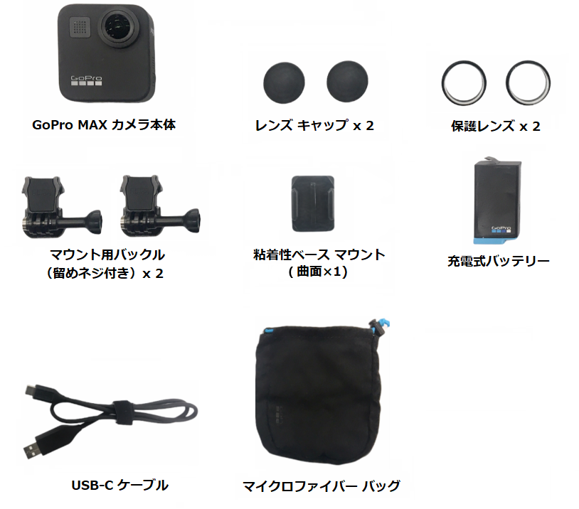 GoPro MAX 360度カメラ CHDHZ-202 同梱品リスト - Rentio[レンティオ]