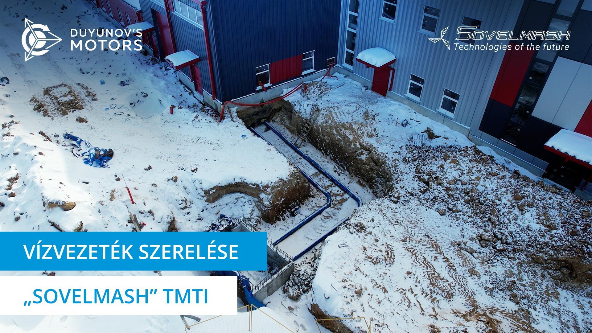 A „Sovelmash” tervező- és mérnöki iroda építésének új szakasza: a közművek telepítése az épületen belülre