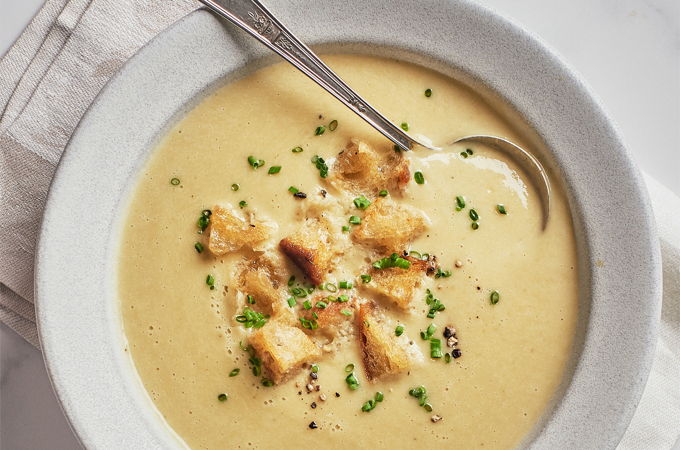 Potage aux poires et aux poireaux