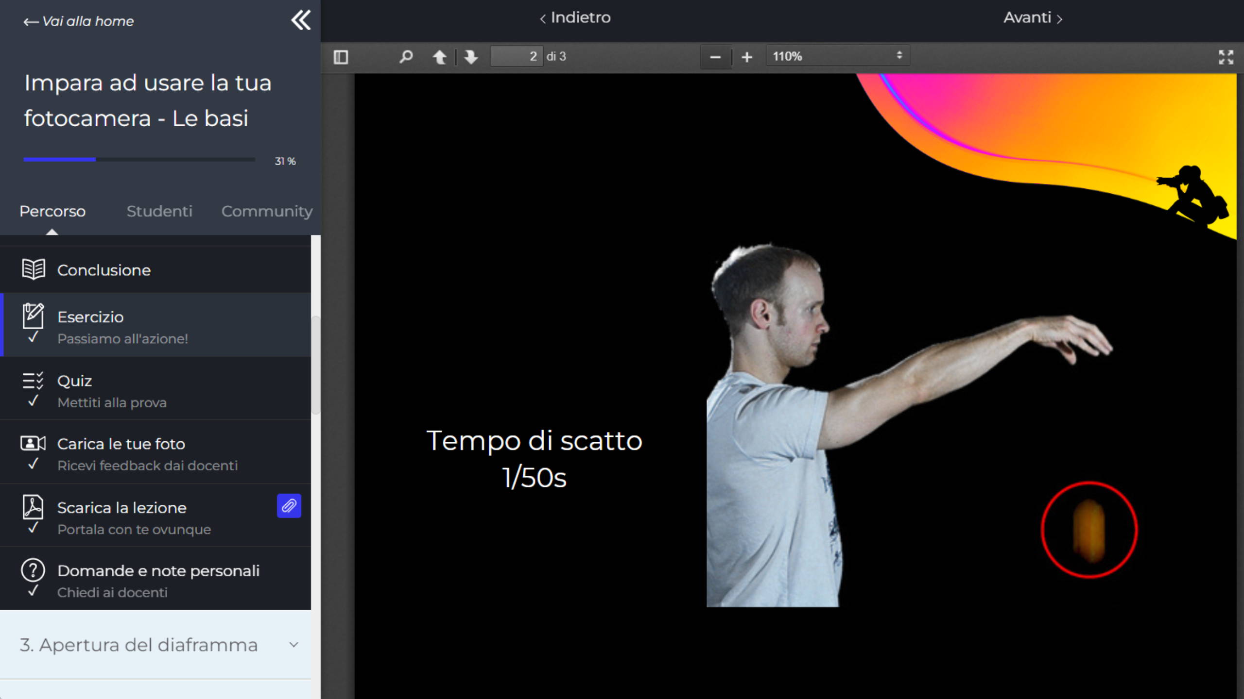 Lezione online apertura del diaframma - Corso di fotografia online - Midnuances