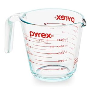 Pyrex 2 Piece Glass Measuring Cup Set, Includes 1-Cup, and 2-Cup Tempered Glass Liquid Measuring Cups, Dishwasher, Freezer, Microwave, and Preheated Oven Safe, Essential Kitchen Tools