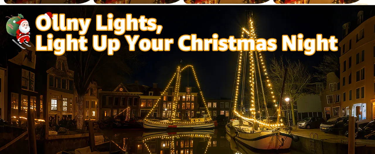 Features of Ollny's 800 leds clear cable cool white string lights - desktop size