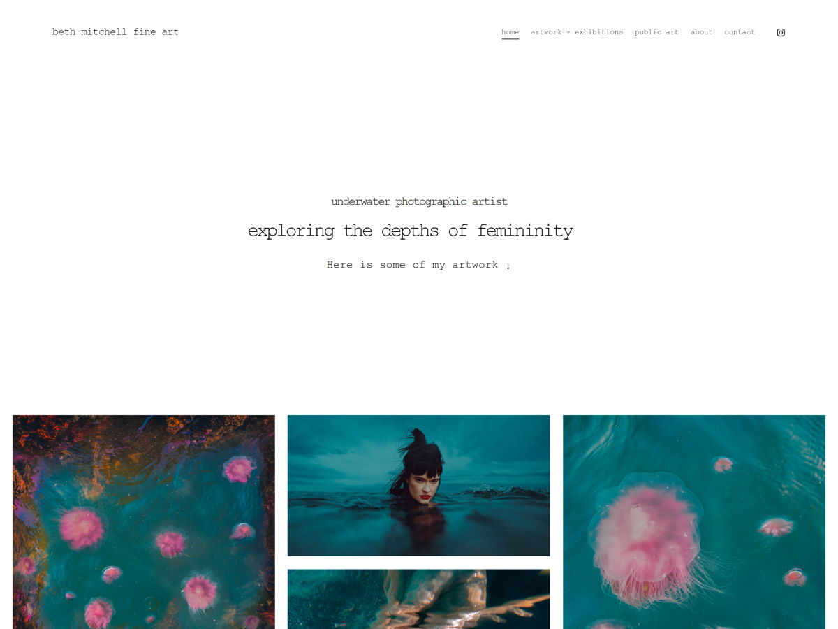 Screenshot of Beth Mitchell, from the art portfolios collection.