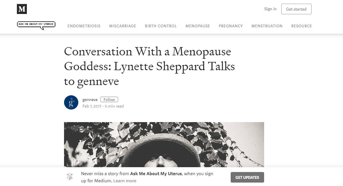 Menopause Goddess by Lynette Sheppard - Blog on Menopause