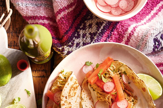 Tacos au poulet à la lime et au melon d’eau