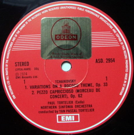 EMI ASD STAMP-DOG / TORTELIER, - Tchaikovsky Rococo Var...