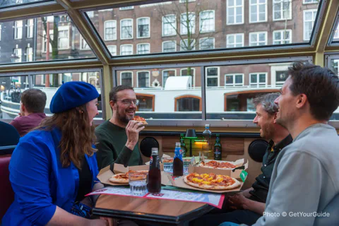 Canal Cruise with Pizza and Drinks