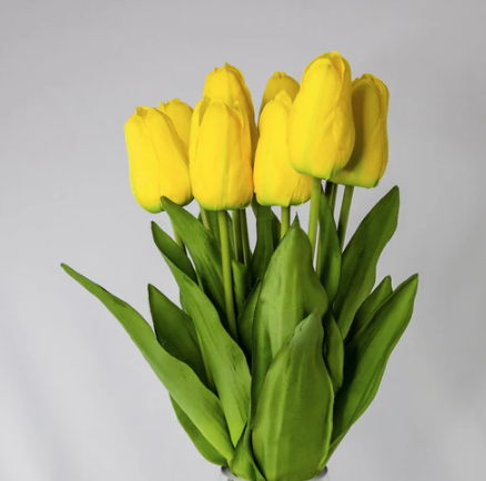 Yellow Real Touch Tulip - Realistic Artificial Flowers