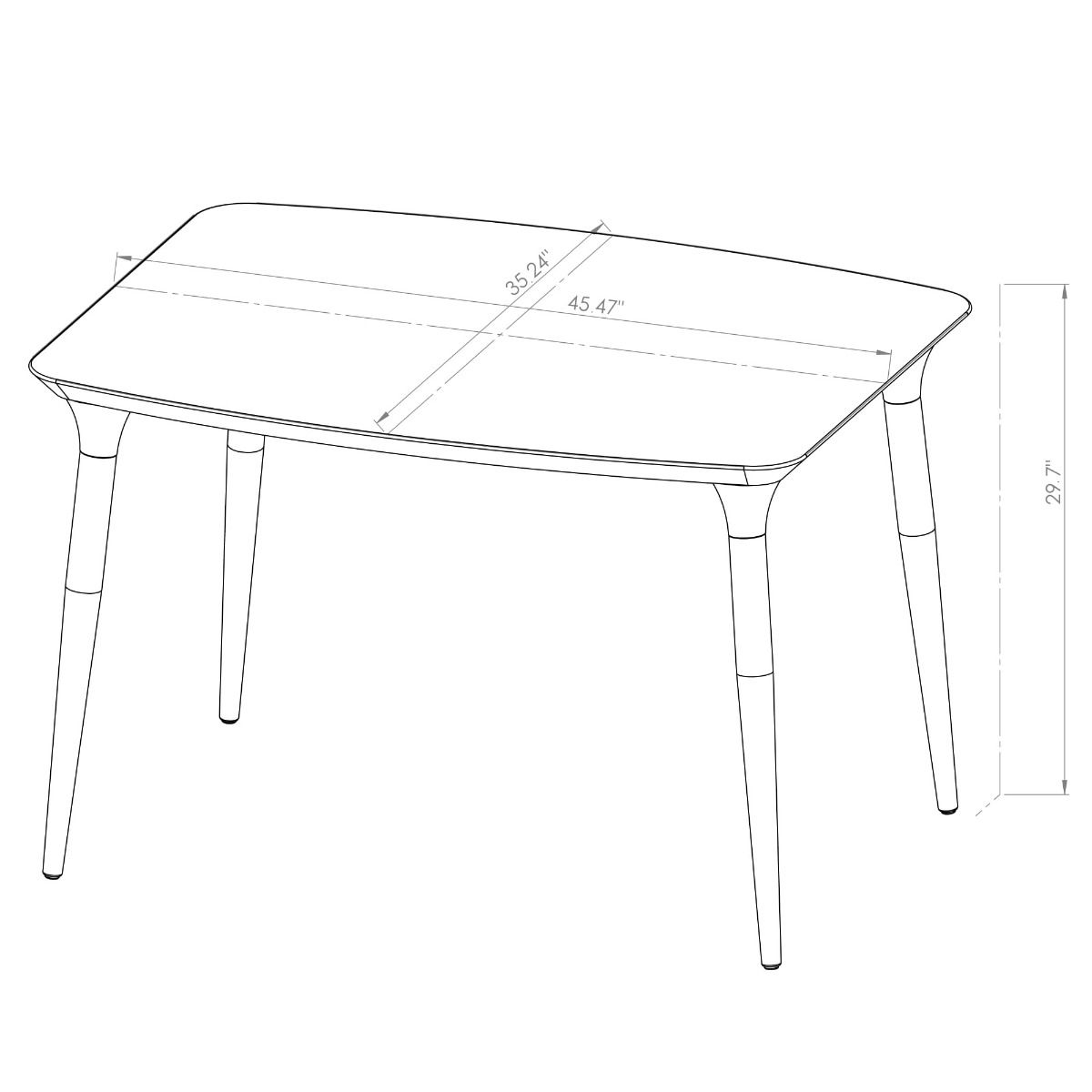 Weight and Dimension (Length, Depth, Width, Height) of Mondella HomeDock Rectangle Dining Table from Dining Table Mart (MON019201)