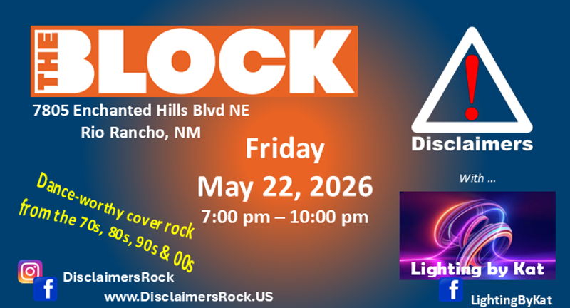 Live Dance-Worthy Rock from the 80s, 90s and beyond at The Block