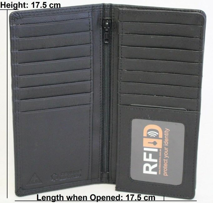 RFID Security Lined Leather Wallet Style 11027