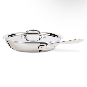 All-Clad D3 Tri-Ply Stainless Steel Fry Pan With Lid 10"