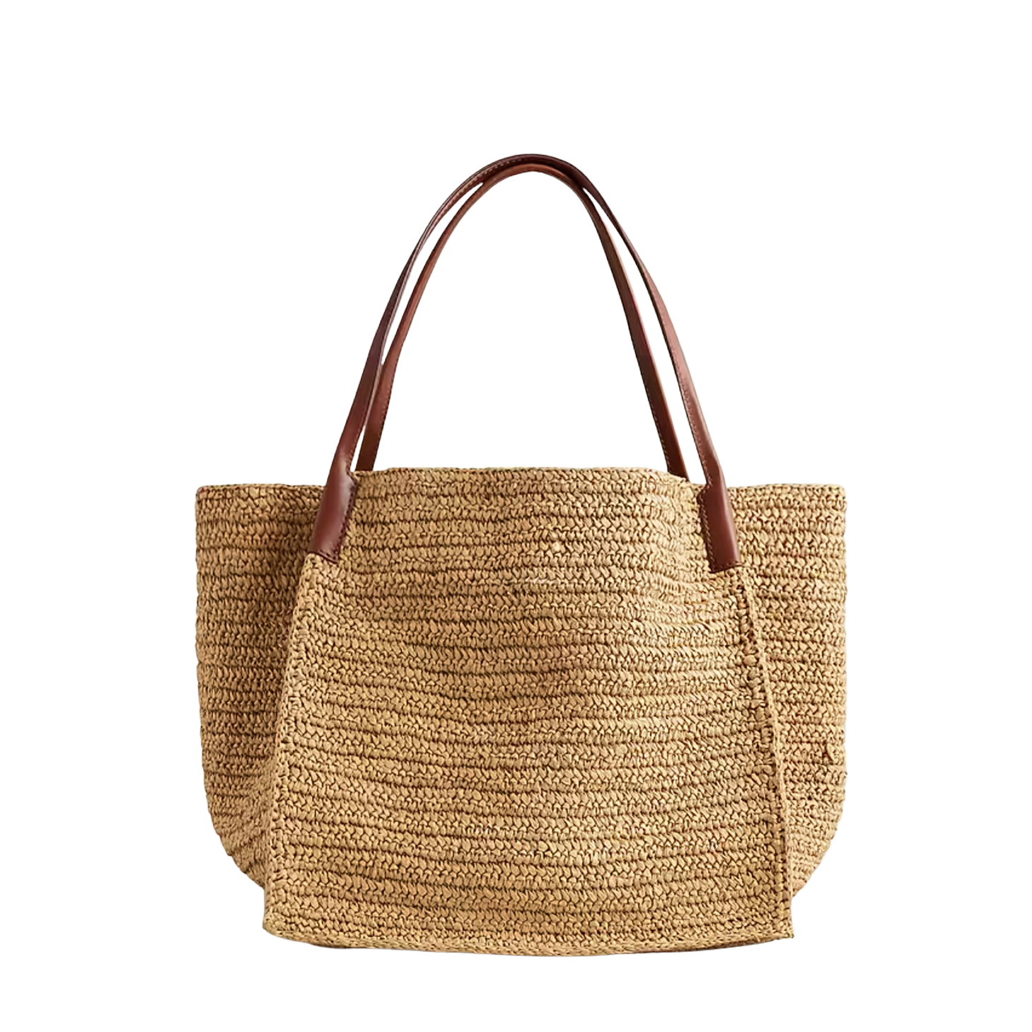A straw tote bag.