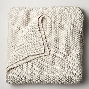 Chunky Knit Bed Blanket - color NATURAL