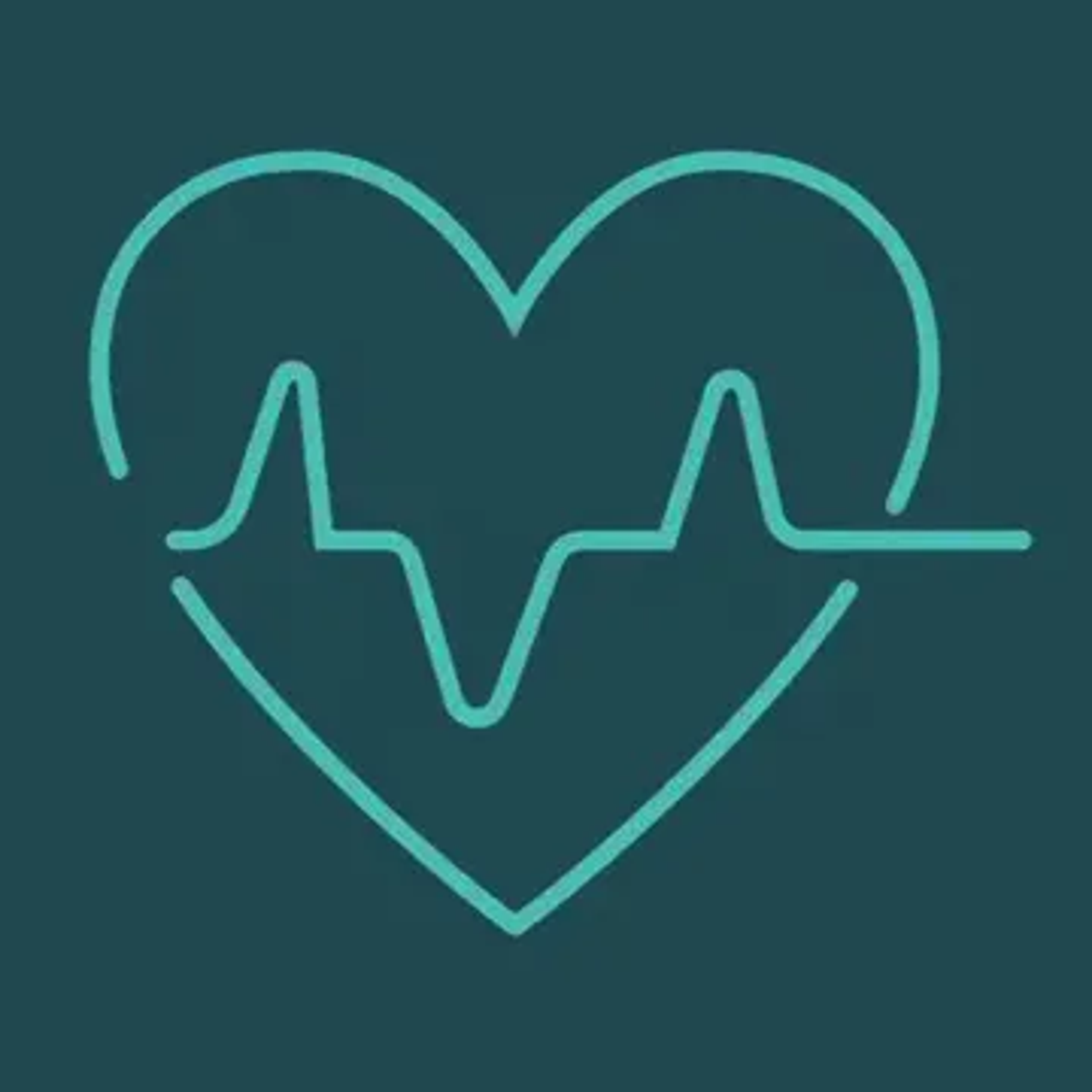 Heart shape with an electrocardiogram line on a dark background, representing heart health or medical concept.