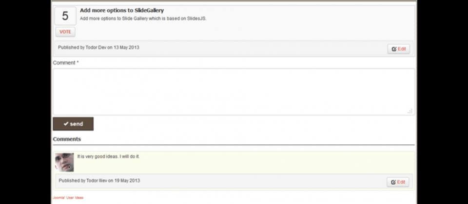 User Ideas - мысли пользователей в Joomla