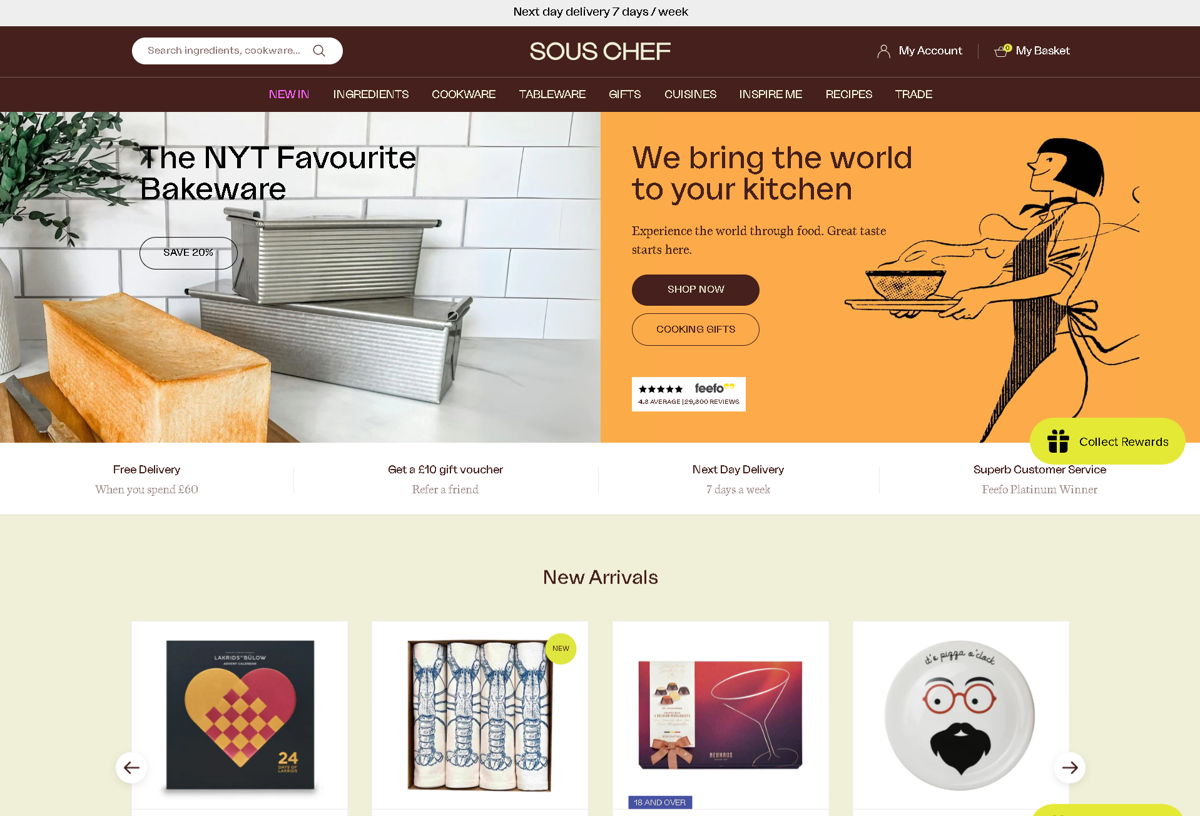 Screenshot of Sous Chef Cooking Shop , from the brown websites collection.