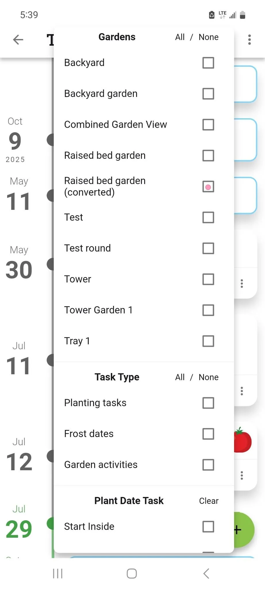 Filter Tasks and Notes