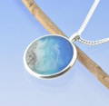 memorial jewellery pendant based on an idyllic beach, made by Chris Parry