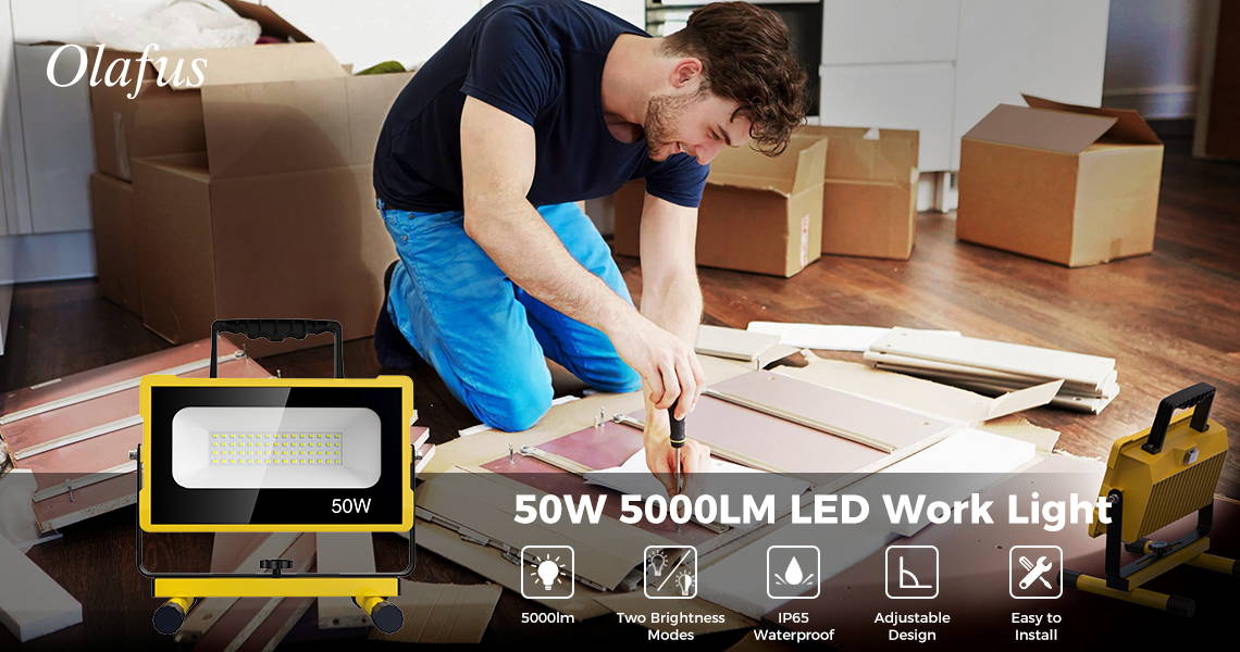 50W 5000LM Portable LED Work Lights