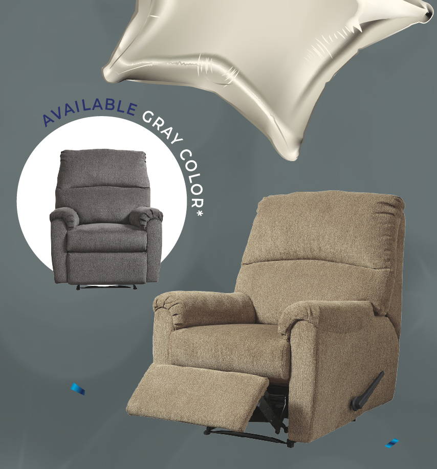 Nerviano Recliner in sand color also available in grey color