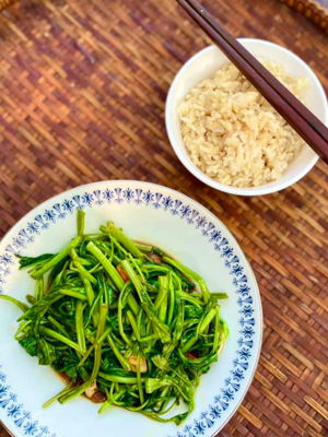 Authentic Thai stir fried Morning Glory Recipe
