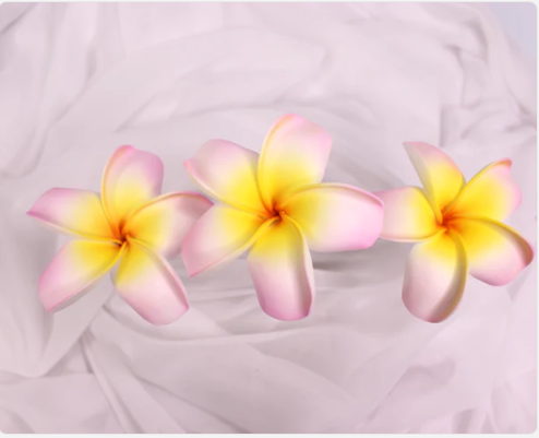 Soft Pink and Yellow Frangipani Real Touch (6 Pack) - Realistic Artificial Flowers - Image 8