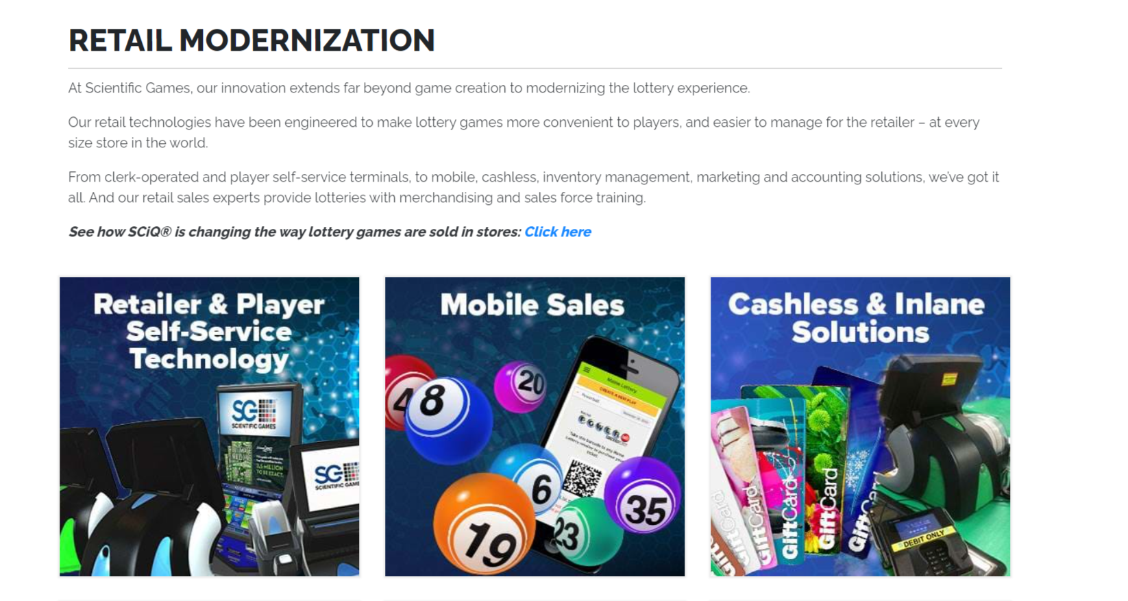 Scientific Games product / service