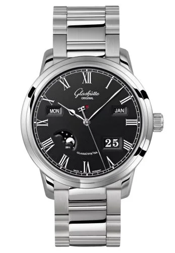 Senator Perpetual Calendar Stainless Steel / Black / Bracelet