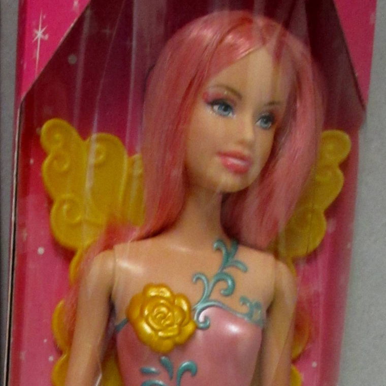 2008 Mattel Barbie Elfe Fee Flügel Rosa Haare *1