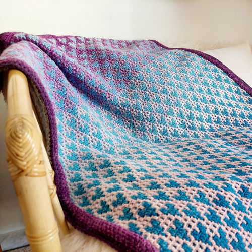 BECAUSE I LOVE YOU. Overlay mosaic crochet baby blanket pattern