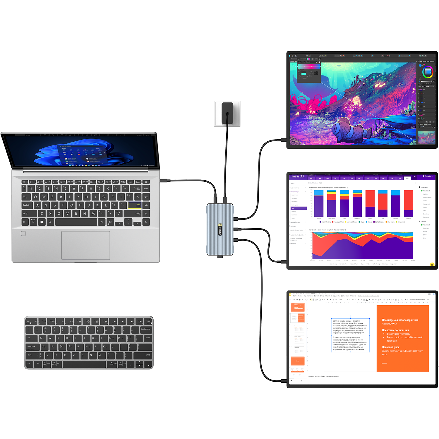 UStand Air S1 - Floating Stacked Portable Monitor Stand for Flexible Dual-Screen Setup