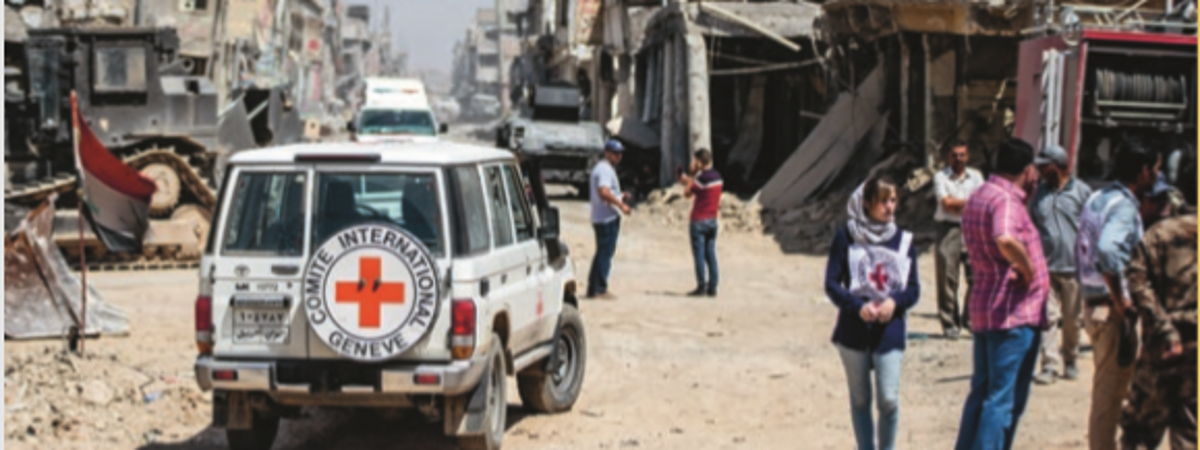 International Committee of the Red Cross (ICRC) banner