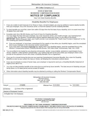 Workers' Compensation Notice of Compliance