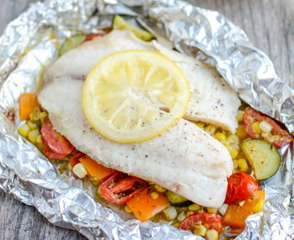 Photo of Foil Pack Tilapia w/ lemon butter (GRILLABLE)