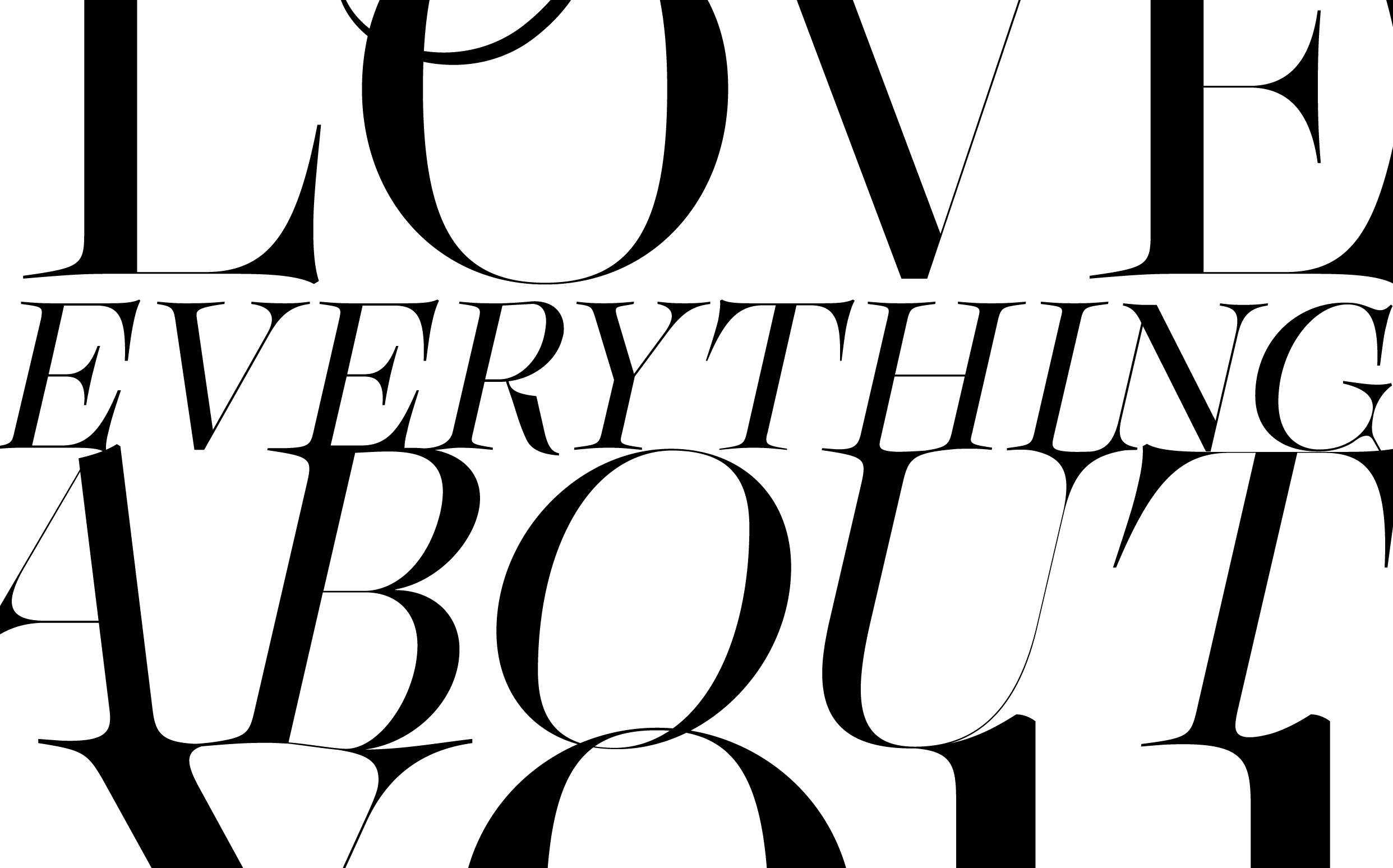 Love everything about you by Moshik Nadav Typography