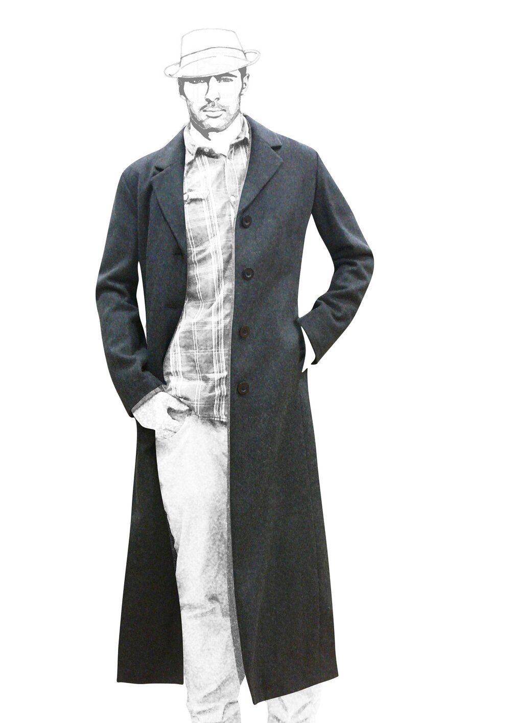 NEW YORK TRENCH COAT- WOOL and CASHMERE