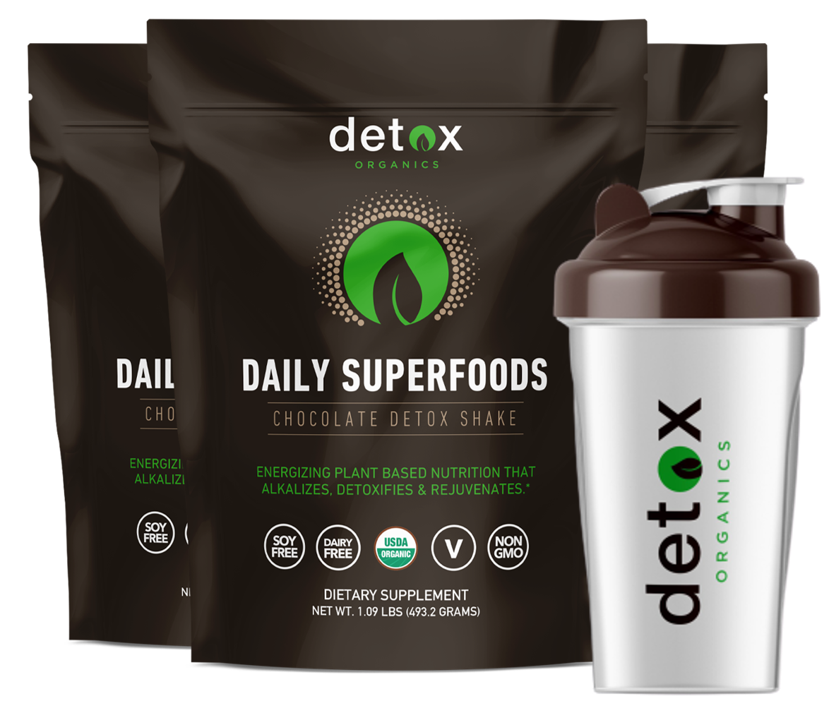 Three bags of Daily Superfoods with a Free Shaker