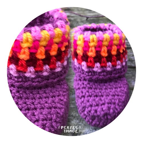 Haakpatroon kleurexplosie slofjes