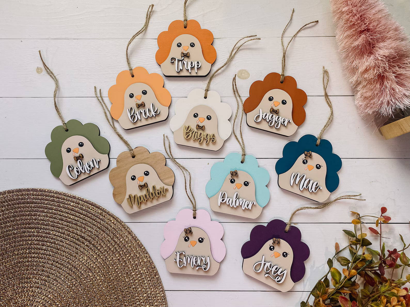 Adornos personalizados de Acción de Gracias 007