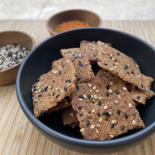 Spicy Shichimi & Sesame Sourdough Crackers - Gluten Free & Vegan
