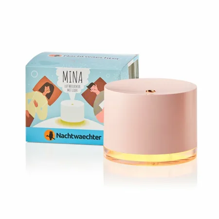 Mina - der stylische Ultraschall - Luftbefeuchter mit atmosphärischem Nachtlicht - pink