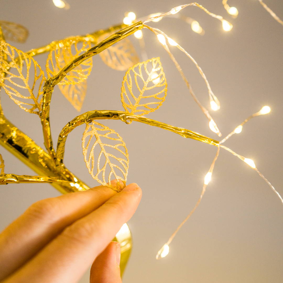 Fairy light trees - glowing sparkly fair light tree with LED lights, powered by batteries or USB cable