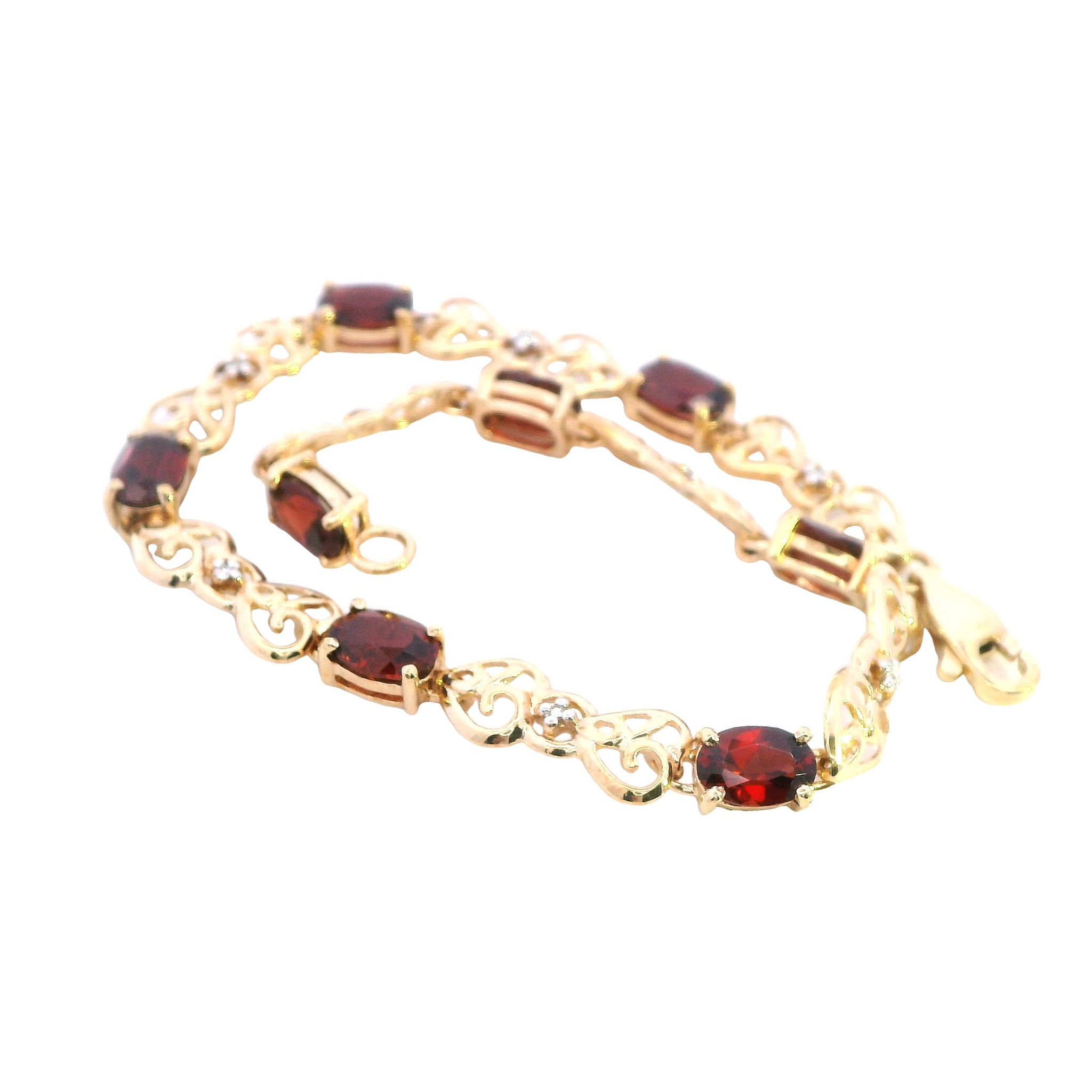 Garnet and Diamond Bracelet - Image 2