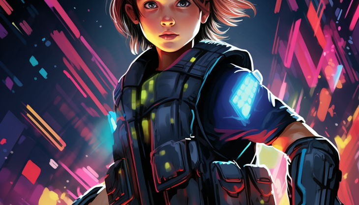 alexstolz illustrated lasertag vest child flying neon light acd edf ea bfa efedfd